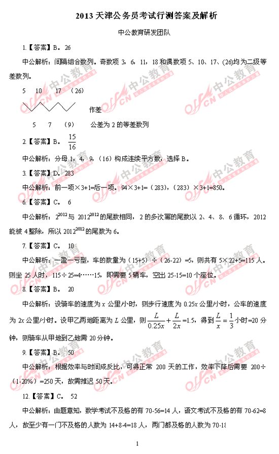 天津公務員考試