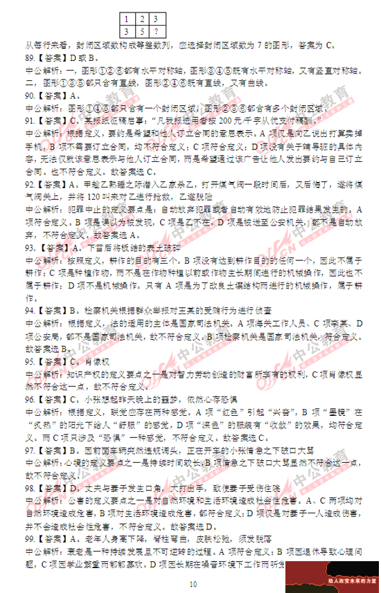 陜西公務員考試行測 